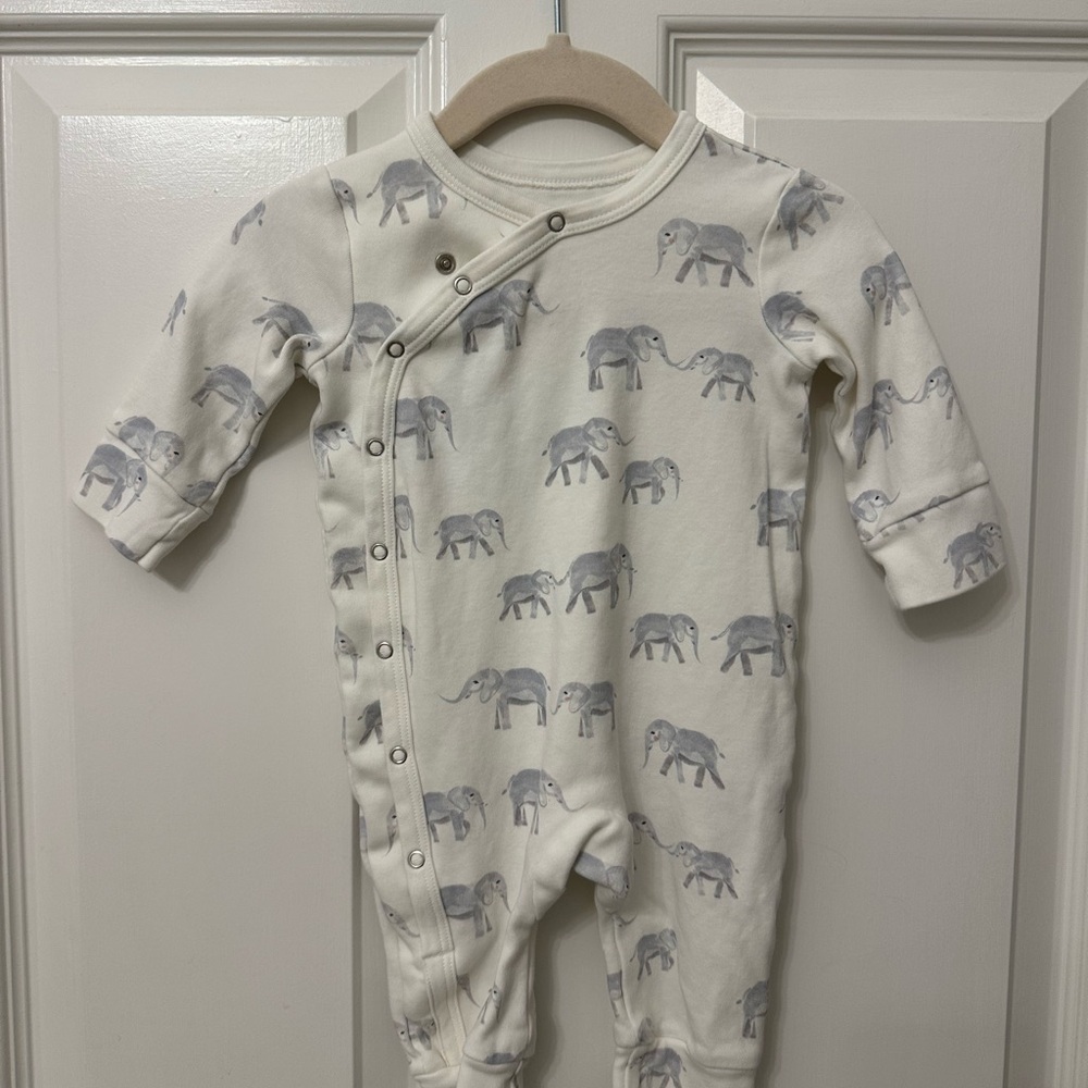 Charming Elephant Print Kids Footie